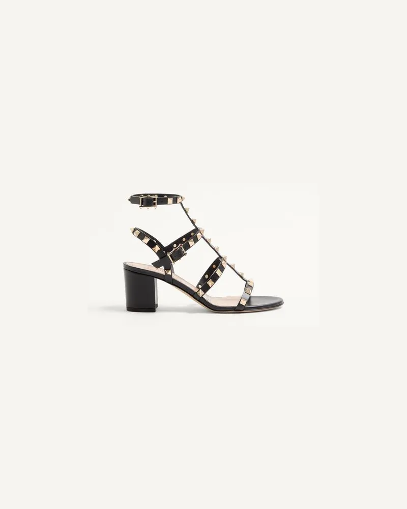 Valentino Garavani Riemchensandalen Rockstud Aus Kalbsleder Mit 60 Mm-Absatz Frau SCHWARZ Schwarz
