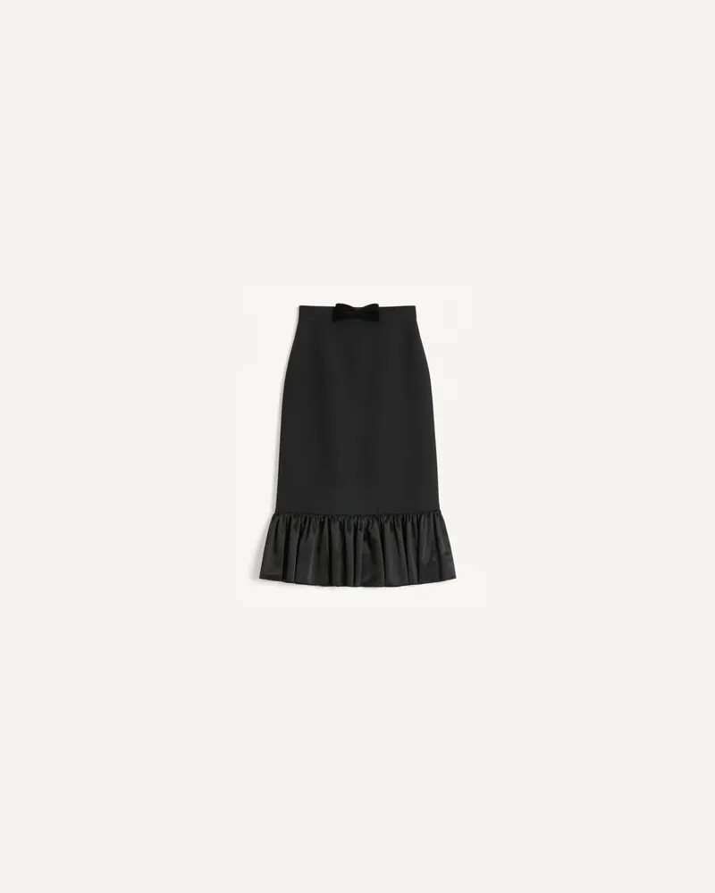 Valentino Garavani Crepe Couture Midirock Frau SCHWARZ Schwarz
