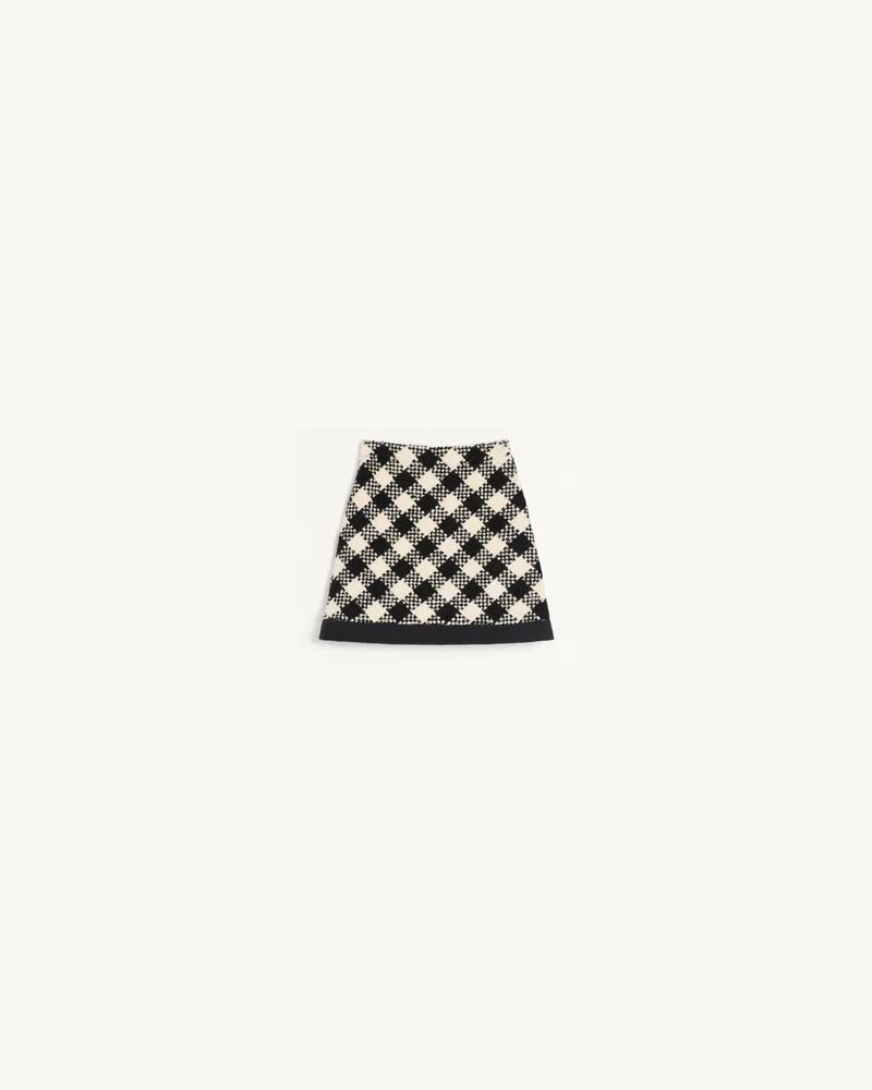 Valentino Garavani Damier Tweed-Rock Frau BIRKE/SCHWARZ Birke