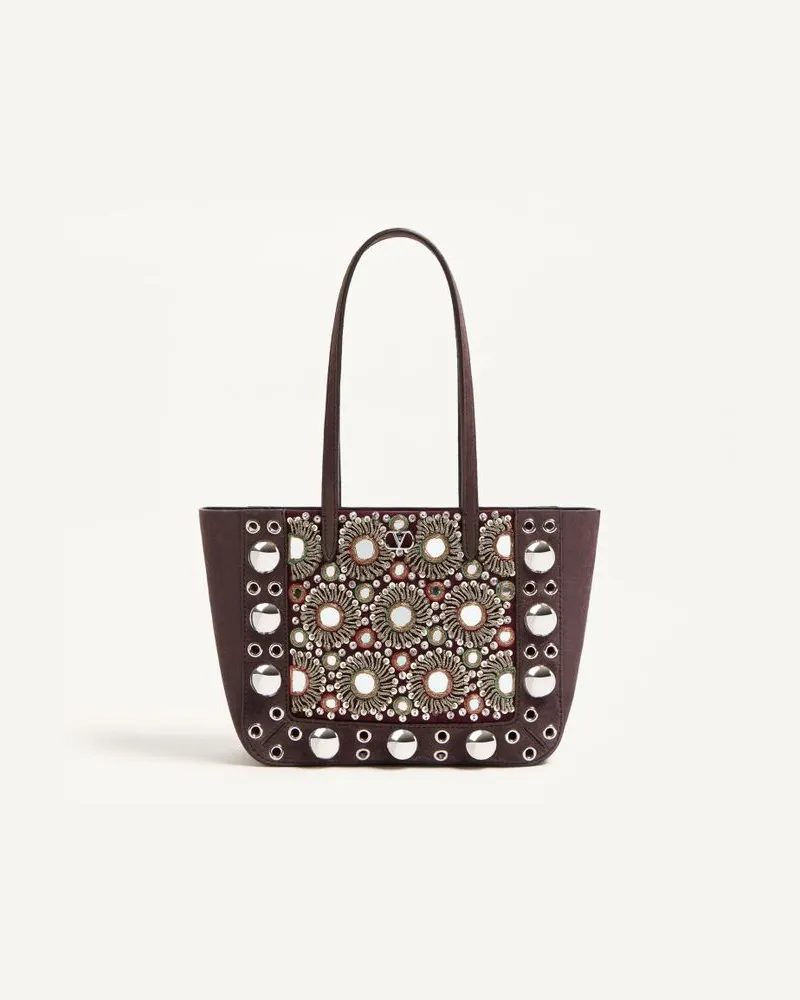 Valentino Garavani Valentino Garavani Nellcôte Mini-Shopper Mit Stickerei Frau TESTA DI MORO Testa