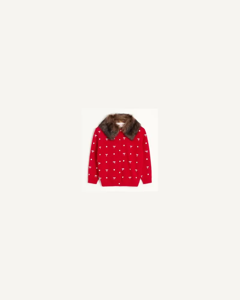 Valentino Garavani Gestickter Cardigan Frau NEW RED New