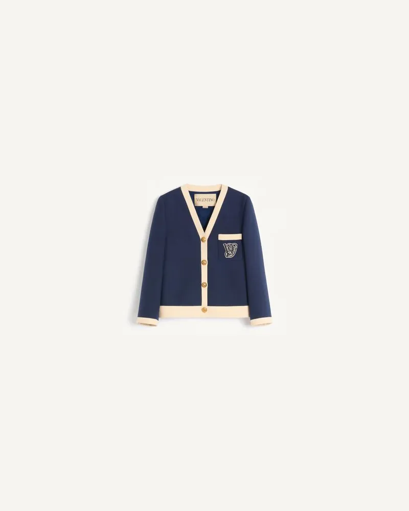 Valentino Garavani Crepe Couture Jacke Frau INDIGO/BIRKE Indigo