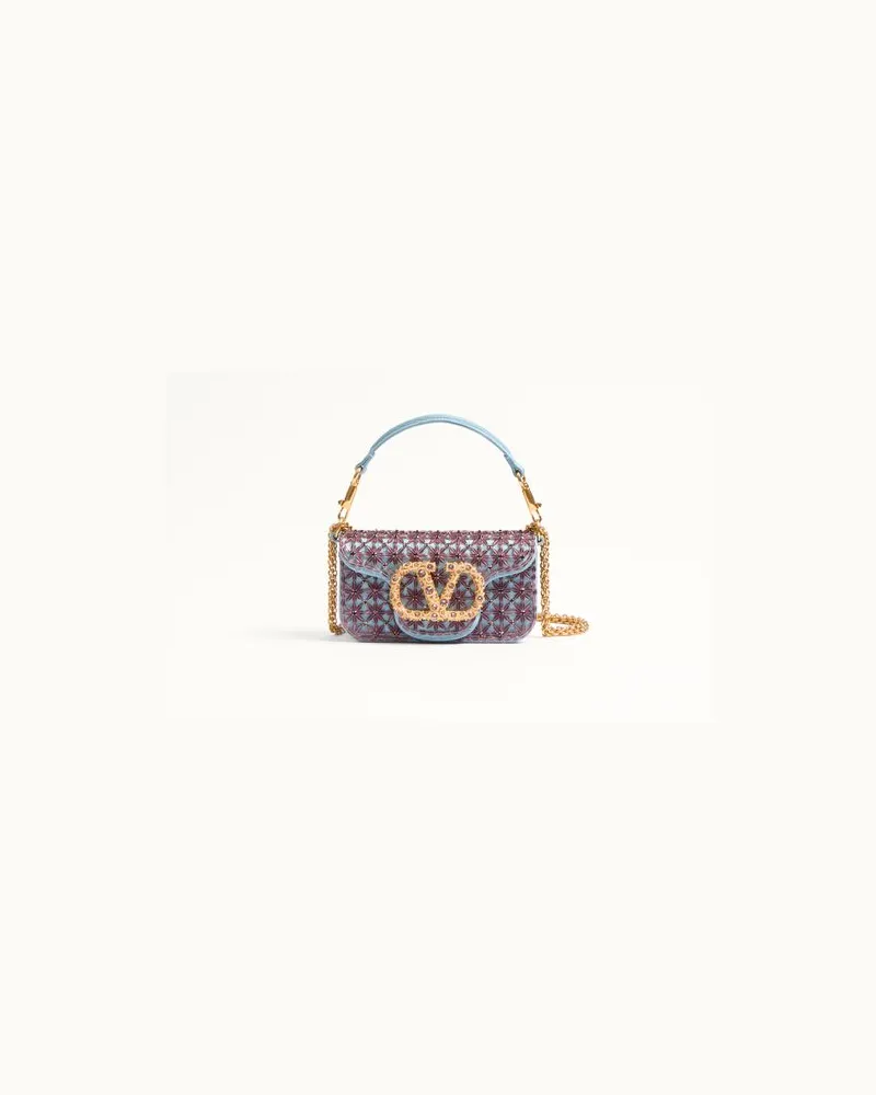 Valentino Garavani Valentino Garavani Locò Kleine Bestickte Schultertasche Mit Schmucklogo Frau AMETHYST/CLOUDY BLUE Amethyst