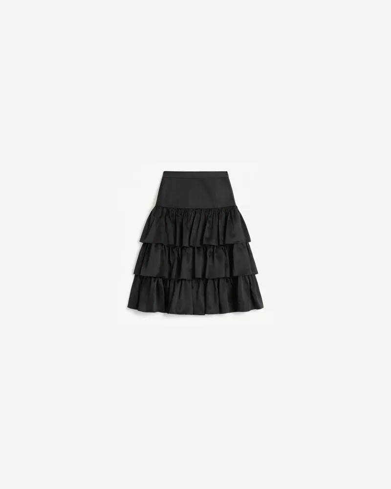 Valentino Garavani SATIN-RÜSCHENROCK– Frau SCHWARZ Schwarz