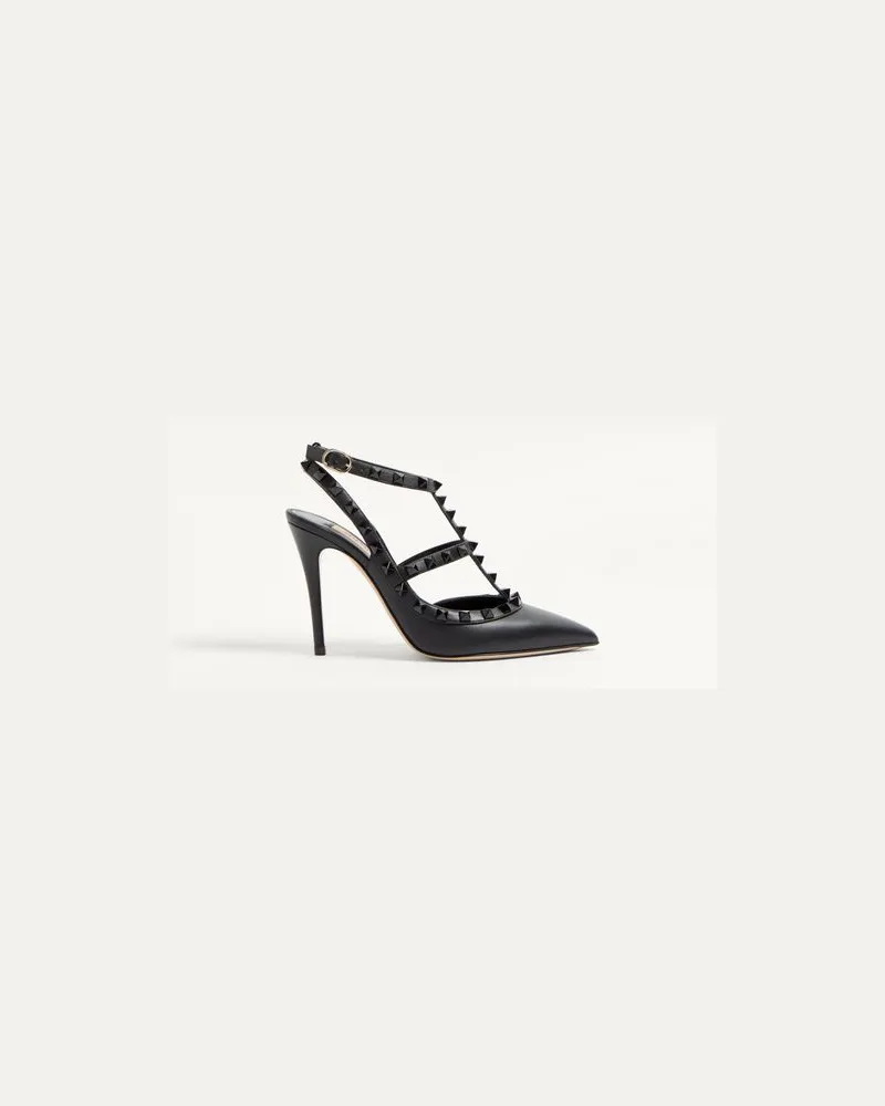 Valentino Garavani Pumps Rockstud Mit Farblich Abgestimmten Riemchen Und Nieten 100 Mm Frau SCHWARZ Schwarz