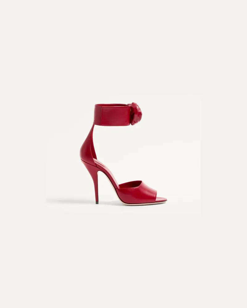 Valentino Garavani Sandales Drip Rose En Cuir De Chevreau Ornées De Cristaux, Talon : 105 Mm Frau ROT Rot