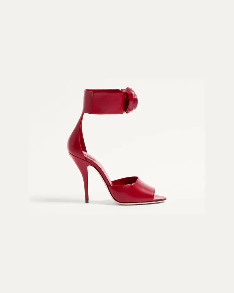 Valentino Garavani Sandales Drip Rose En Cuir De Chevreau Ornées De Cristaux, Talon : 105 Mm Frau ROT Rot