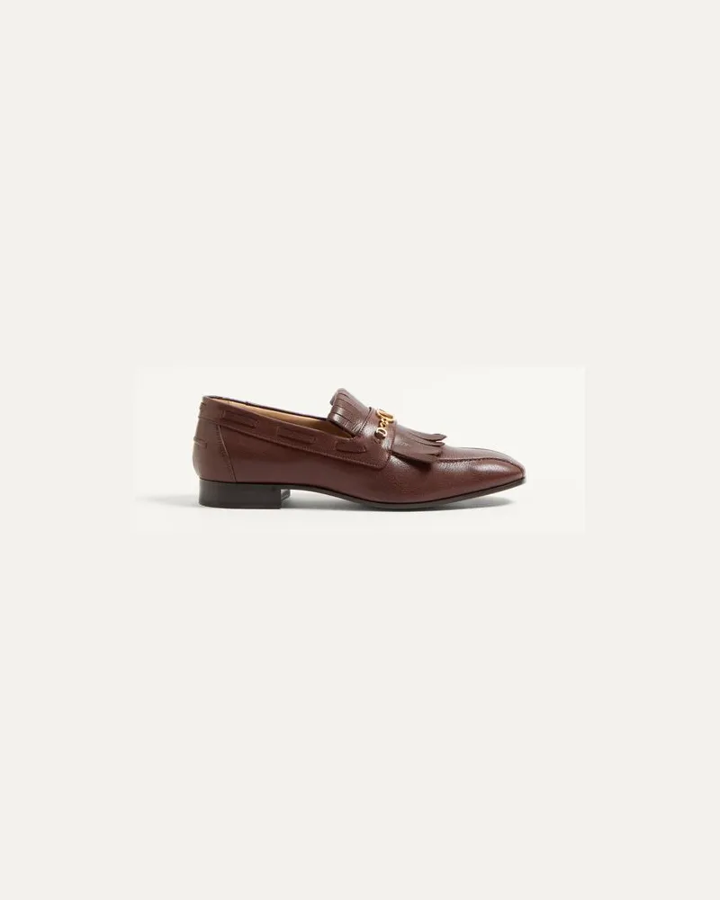 Valentino Garavani Vlogo Signature Loafer Aus Ziegenleder Mit Fransen Mann KAFFEE Kaffee
