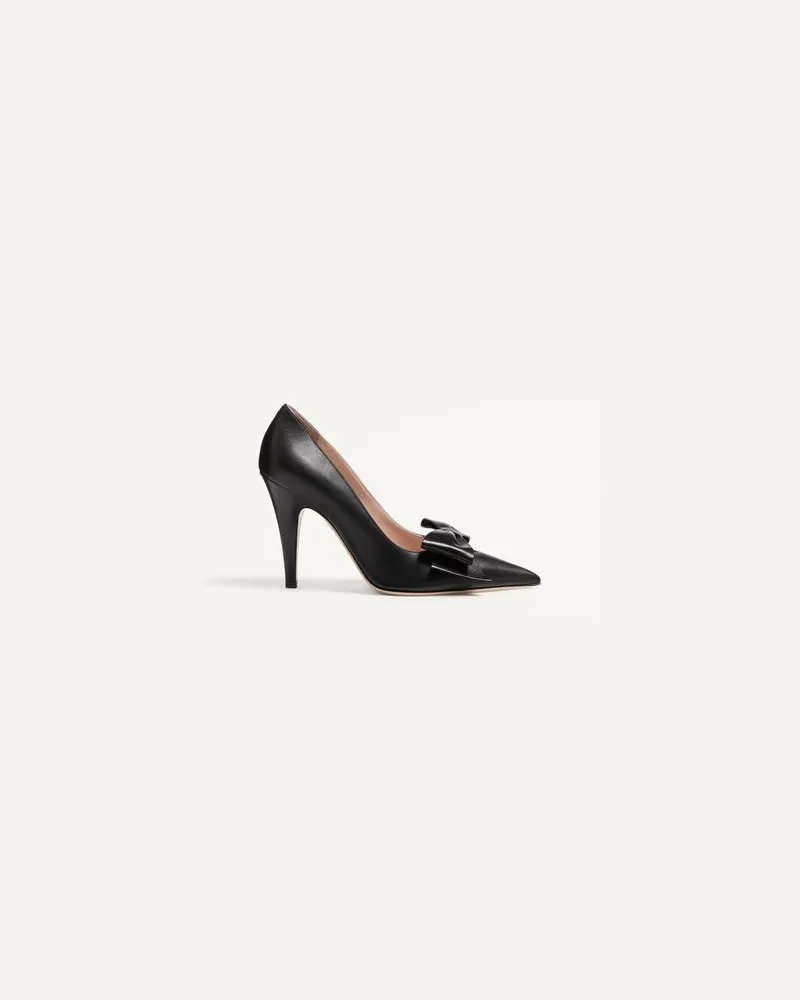 Valentino Garavani BOWOW PUMPS AUS ZIEGENLEDER 100 MM Frau SCHWARZ Schwarz