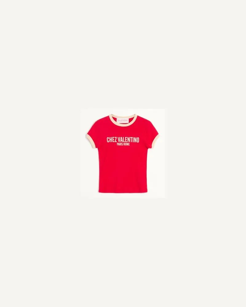 Valentino Garavani T-Shirt Aus Jersey Cotton Frau NEW RED/BIRKE New