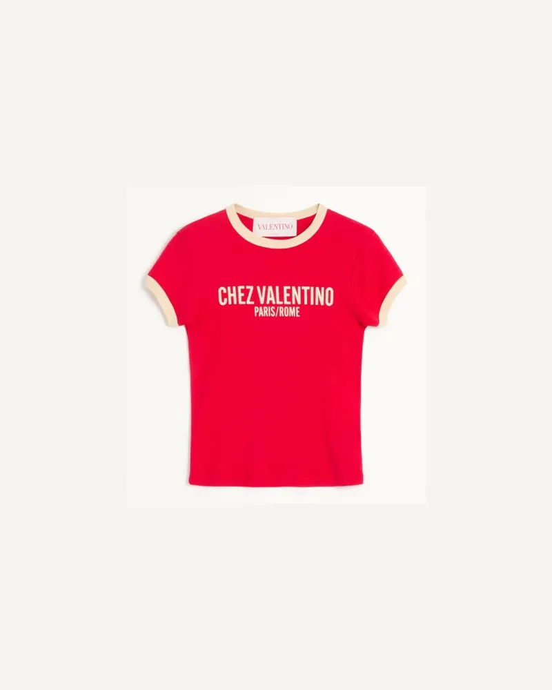 Valentino Garavani T-Shirt Aus Jersey Cotton Frau NEW RED/BIRKE New