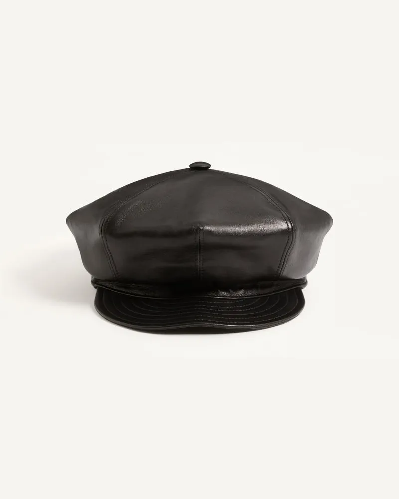 Valentino Garavani Valentino Garavani Vlogo Signature Beanie aus Leder Frau SCHWARZ Schwarz