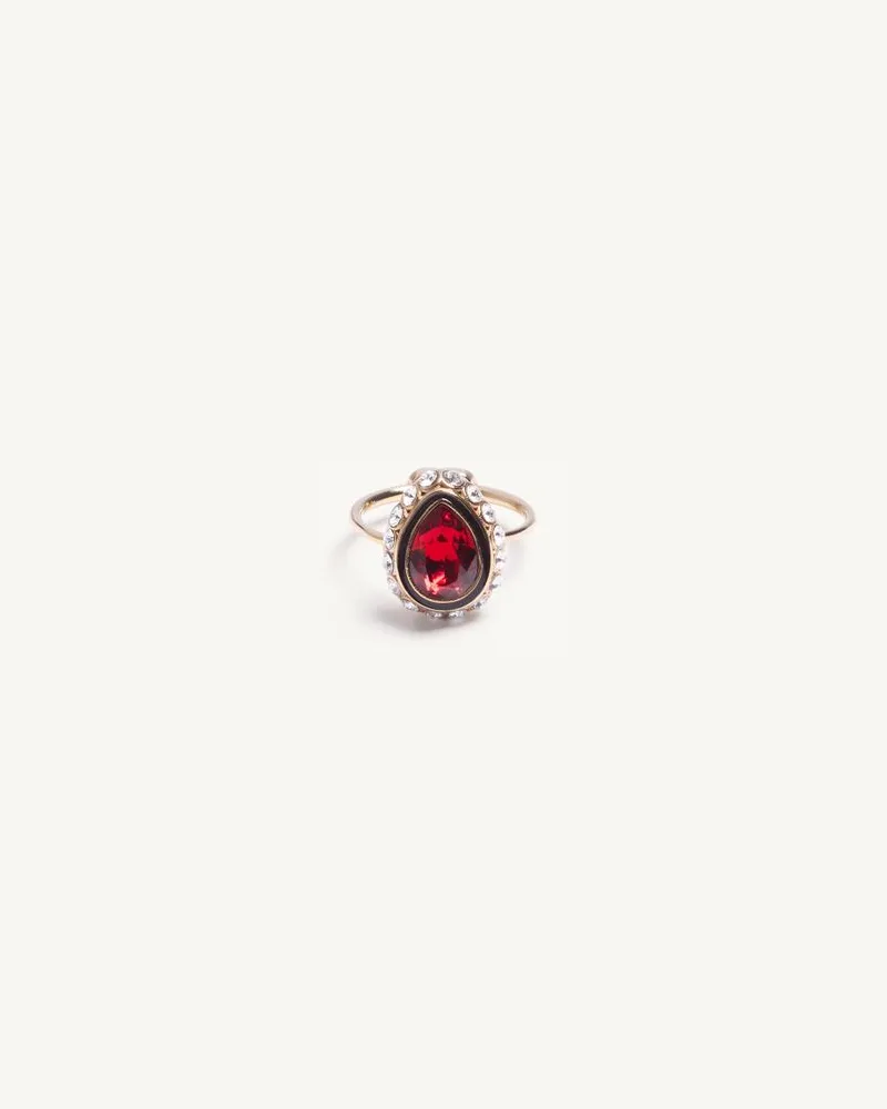 Valentino Garavani Valentino VLogo Signature Ring aus Metall mit Strass, Emaille und Swarovski-Kristallen Frau GOLD/MEHRFARBIG Gold