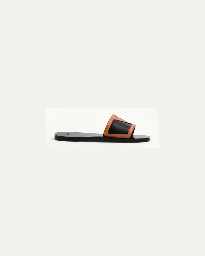 Valentino Garavani Viva Superstar Slidesandale Aus Nappaleder Frau SCHWARZ/ROASTED PECAN Schwarz
