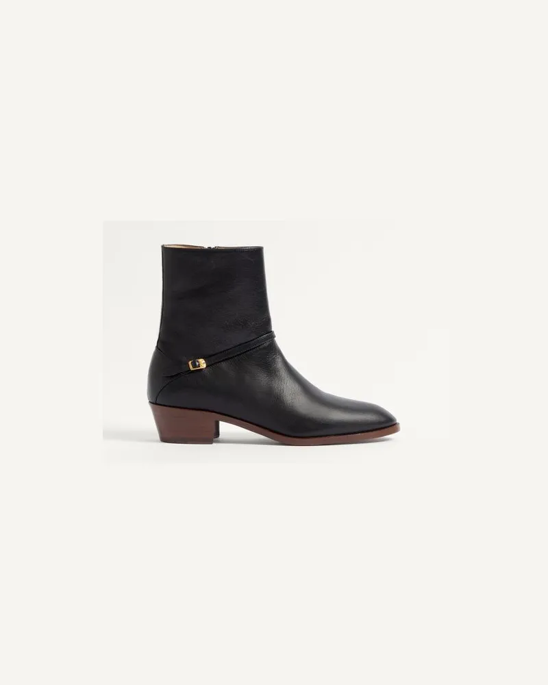 Valentino Garavani Pat Stiefelette Aus Ziegenleder Mann SCHWARZ Schwarz
