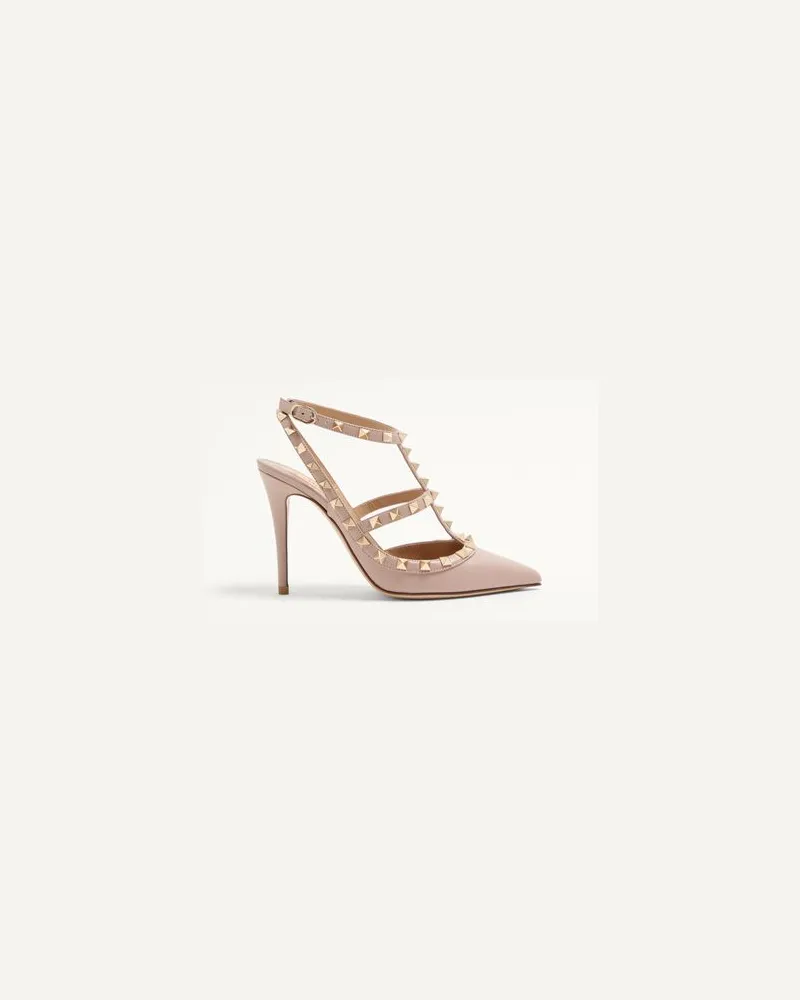 Valentino Garavani Pumps Rockstud Mit Riemchen 100 Mm Frau POUDRE Poudre
