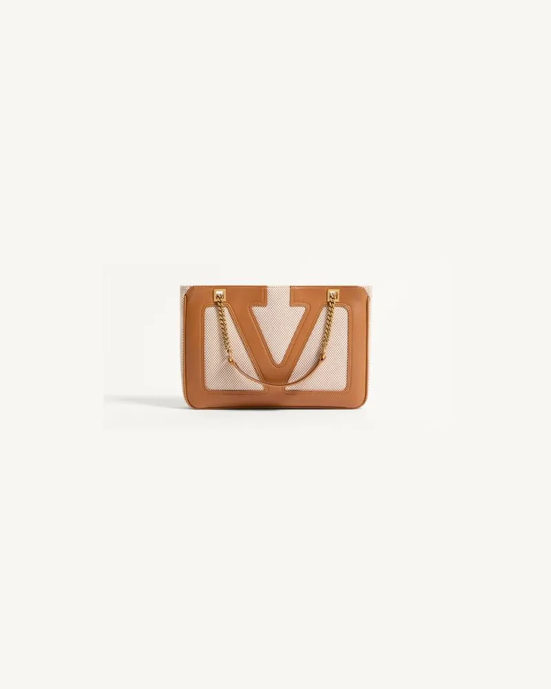 Valentino Garavani Valentino Garavani Viva Superstar Kleine Einkaufstasche Aus Canvas Frau NATUR/SPICE Natur