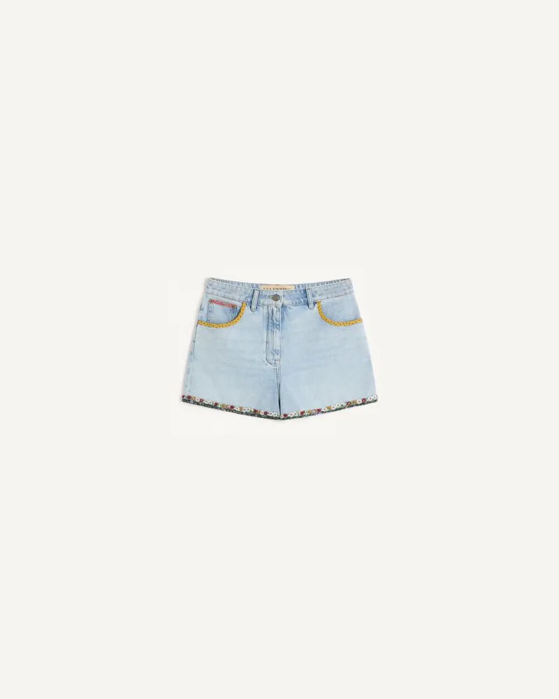Valentino Garavani Bestickte Jeansshorts Frau DENIM Denim