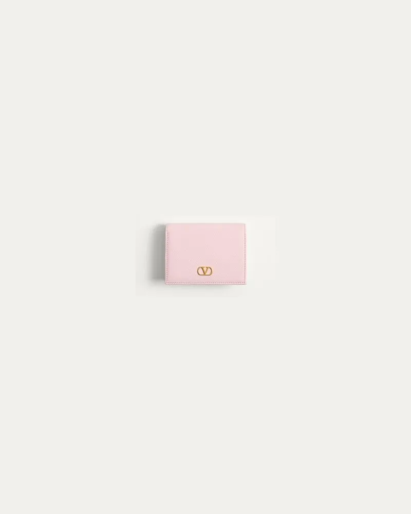 Valentino Garavani Portefeuille VLogo Signature En Cuir De Veau Grainé Frau ROSE QUARTZ Rose