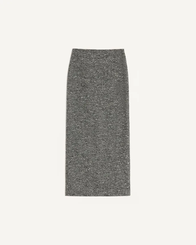 Valentino Garavani Langer Chevron-Bouclé-Rock Frau WEISS/ SCHWARZ Weiss