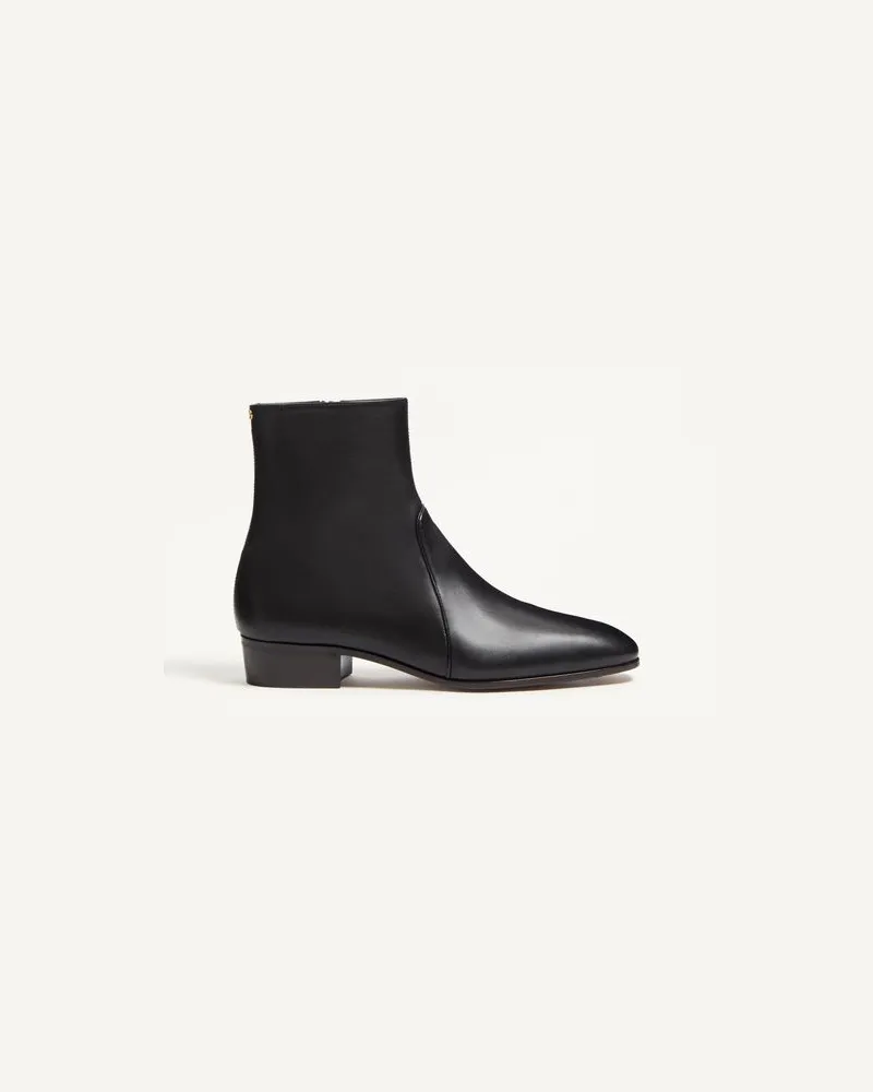 Valentino Garavani Pat Stiefelette Aus Ziegenleder Mann SCHWARZ Schwarz
