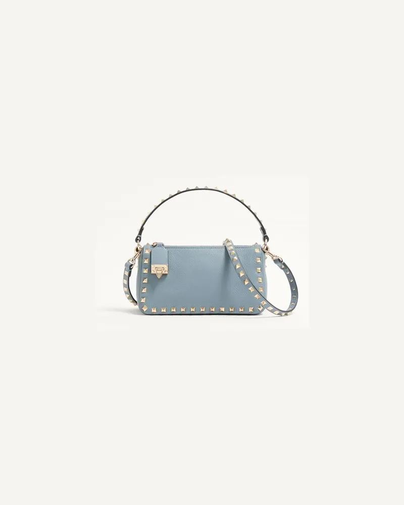 Valentino Garavani Kleine Rockstud Schultertasche Aus Genarbtem Kalbsleder Frau STONE Stone