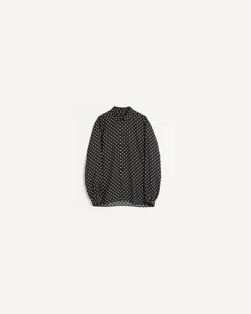 Valentino Garavani Hemd Aus Seidentwill Mit Plusdepois Print Mann SCHWARZ/BUTTER Schwarz