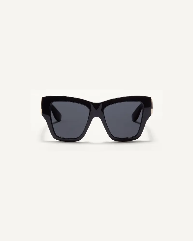 Valentino Garavani Rechteckige Acetat-Brille Frau SCHWARZ/GRAU Schwarz