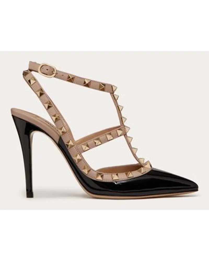 Valentino Garavani Lack-Pumps Rockstud Mit Riemchen  100 Mm Frau POUDRE Poudre