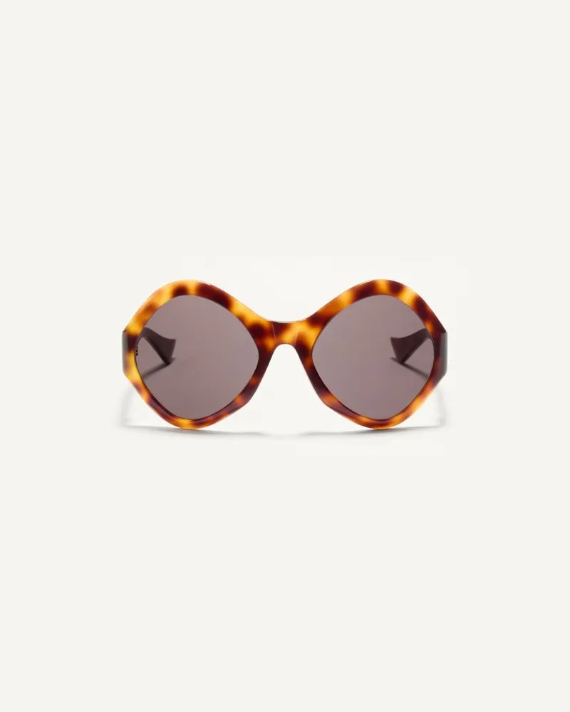 Valentino Garavani Runde Acetat-Brille unisex HAVANA/GRAU Havana
