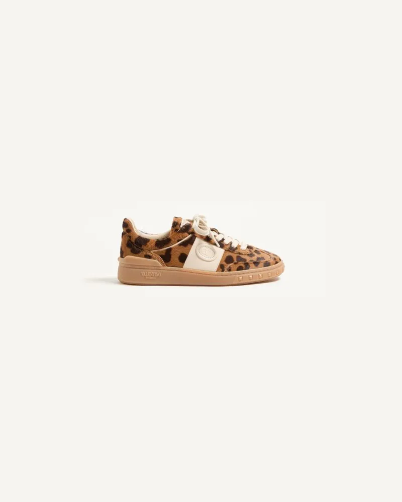 Valentino Garavani Upvillage Sneaker aus Kalbsleder mit Pony-Effekt Frau ANIMALIER Animalier