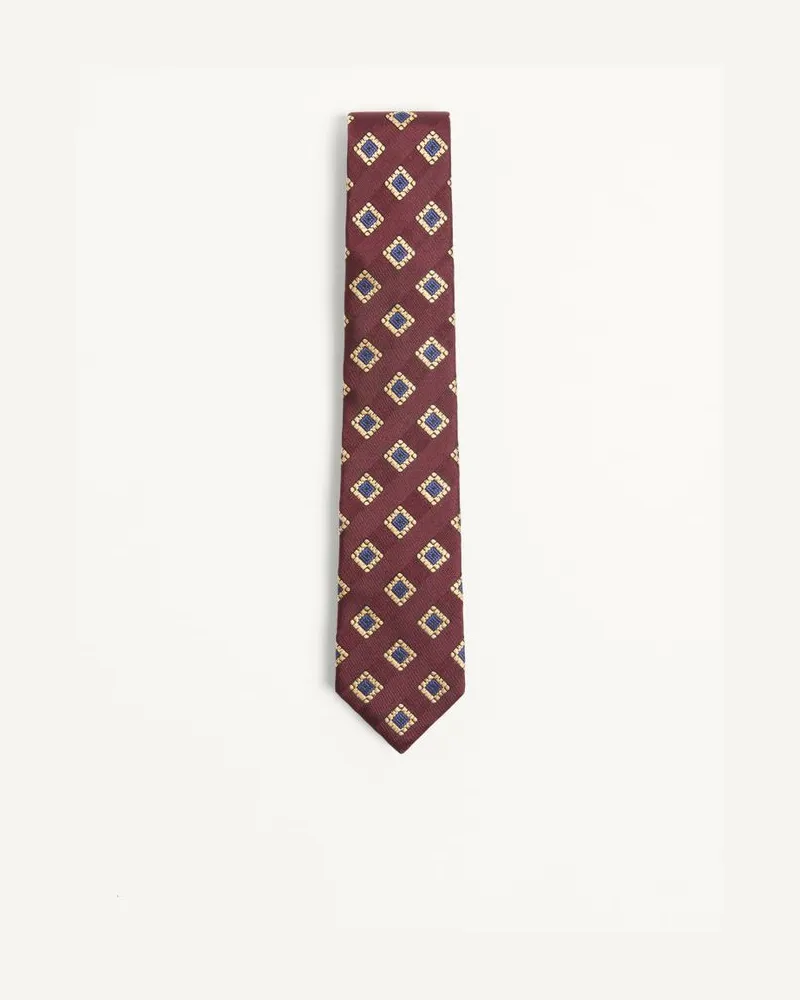 Valentino Garavani Gemusterte Krawatte Von Valentie Aus Seide, Wolle Und Jacquard Mann BORDEAUX/MEHRFARBIG Bordeaux