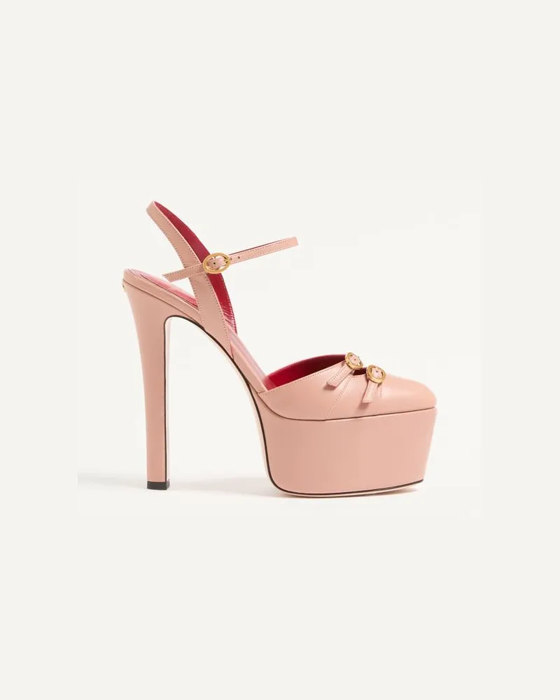 Valentino Garavani Crasher Plateau-Pumps aus Ziegenleder 145 MM Frau ROSA Rosa