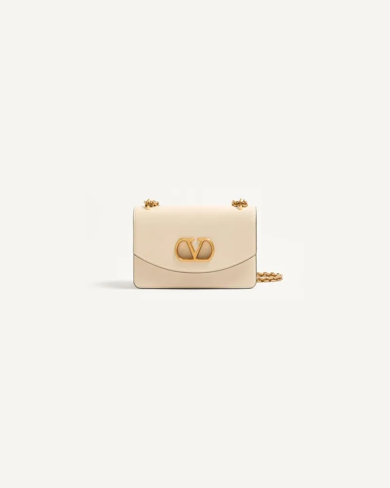 Valentino Garavani Valentino Garavani Vain Schultertasche Aus Glänzendem Kalbsleder Frau BUTTER Butter