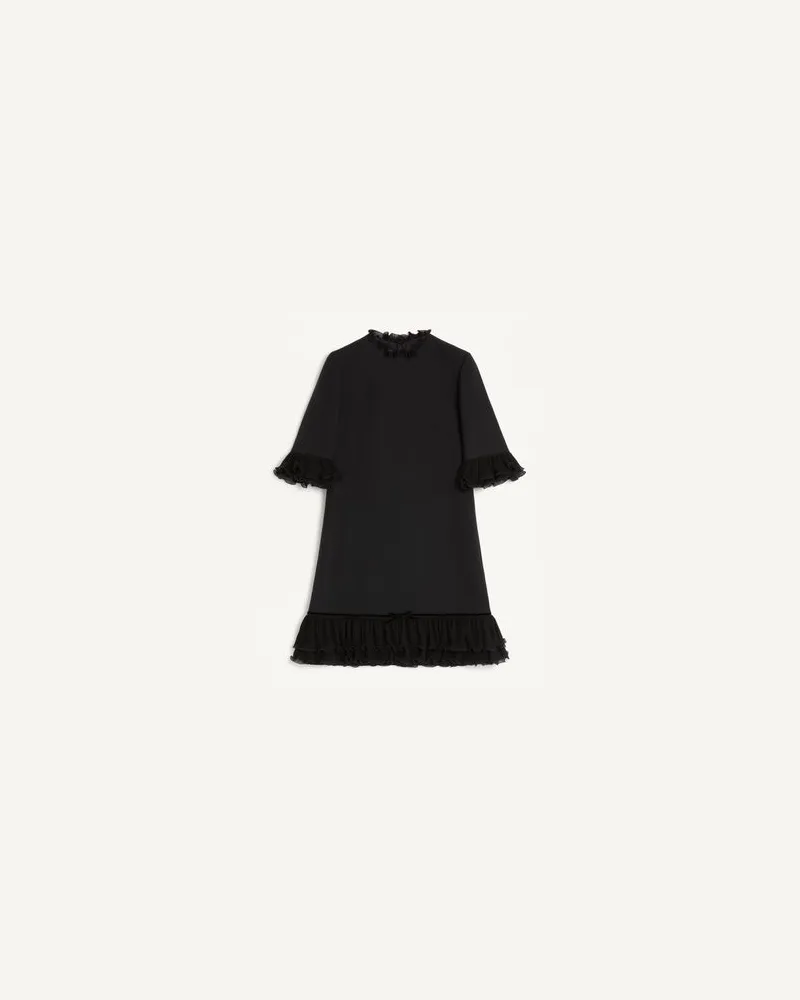 Valentino Garavani Kurzes Crepe Couture Kleid Frau SCHWARZ Schwarz