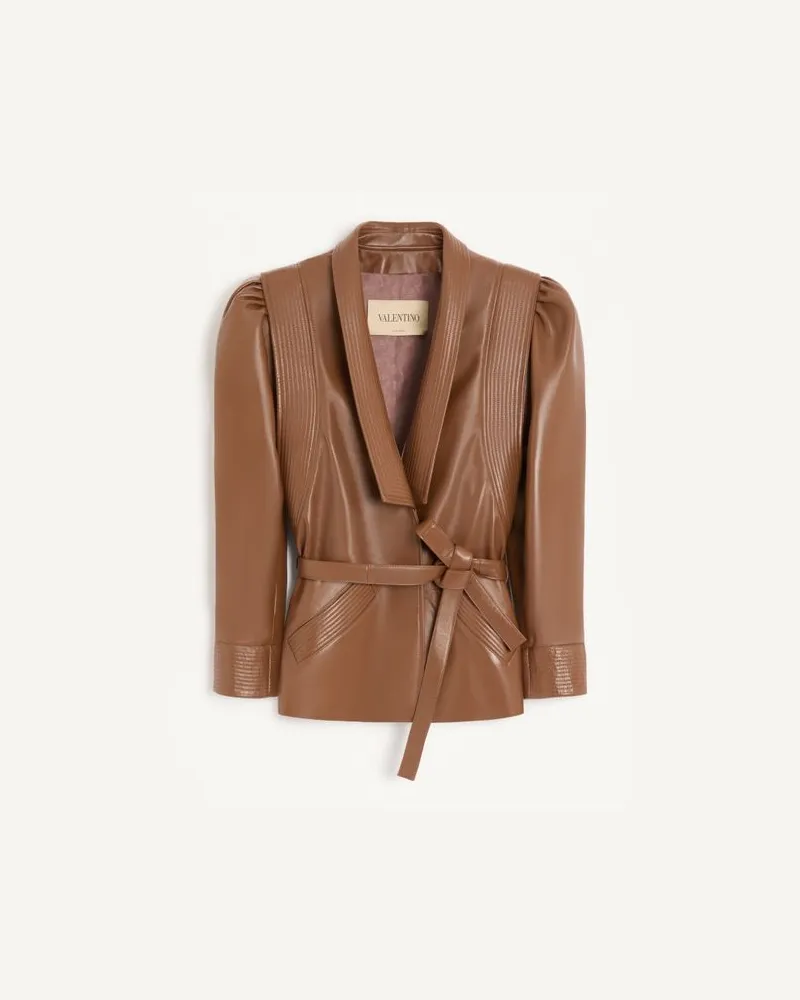 Valentino Garavani Nappa-Lederjacke Frau NATURFARBEN Naturfarben