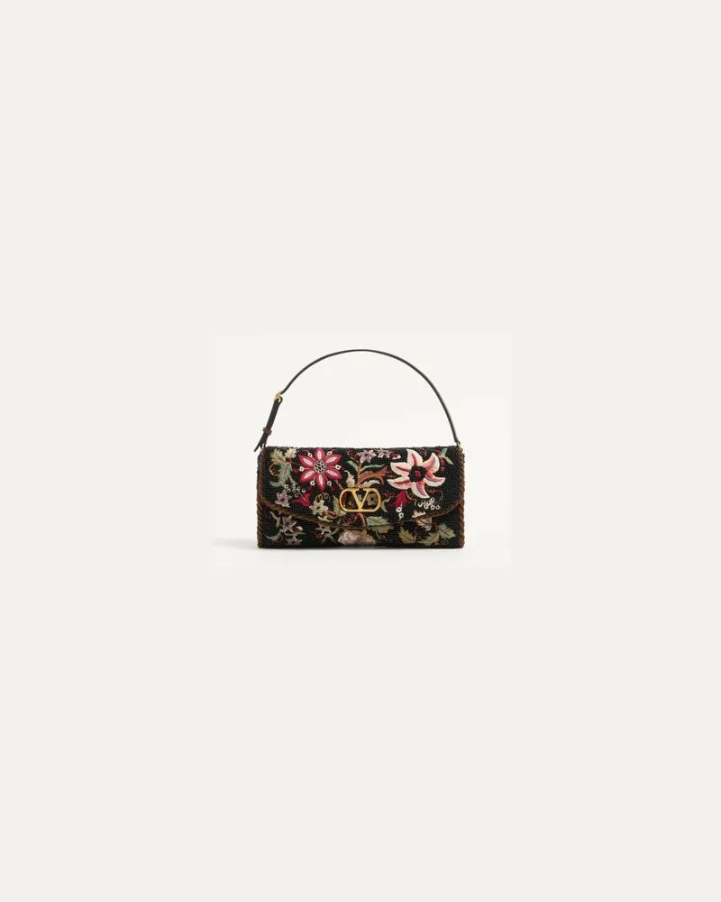Valentino Garavani Weiche, Bestickte Kleine Valentino Garavani Vain-Schultertasche Frau MULTICOLOR Multicolor