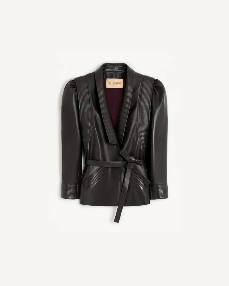 Valentino Garavani Nappa-Lederjacke Frau SCHWARZ Schwarz