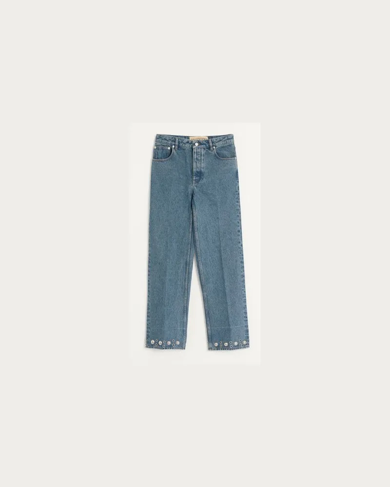 Valentino Garavani Jeanshose Mit Cabochons Mann BLAU Blau