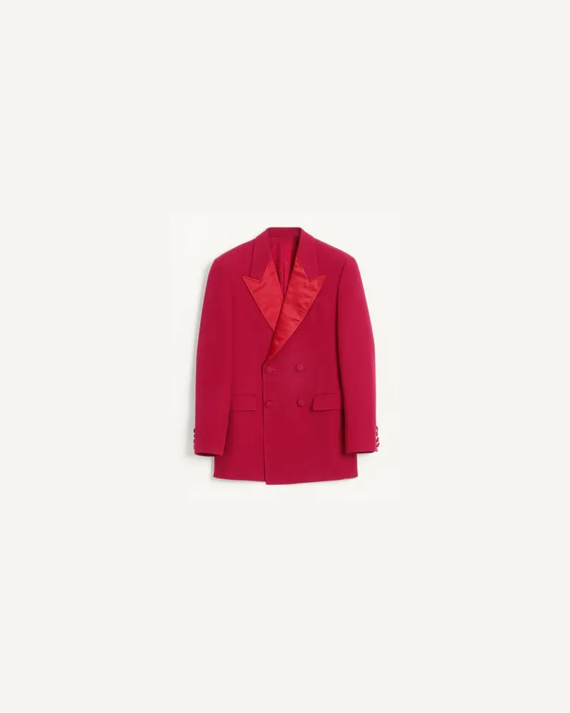 Valentino Garavani Zweireihige Jacke Aus Grain De Poudre-Wolle Mann KIRSCHROT Kirschrot
