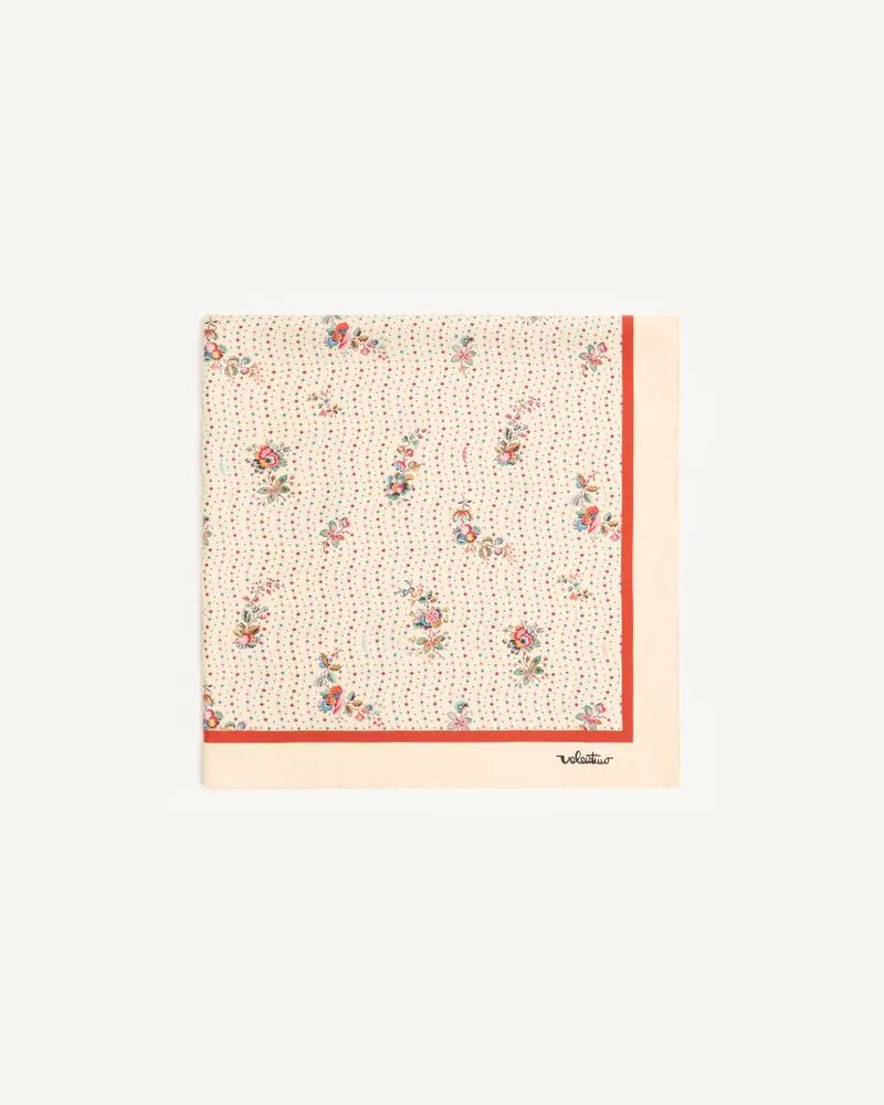 Valentino Garavani Papier Floreal Seidenschal Frau BUTTER Butter