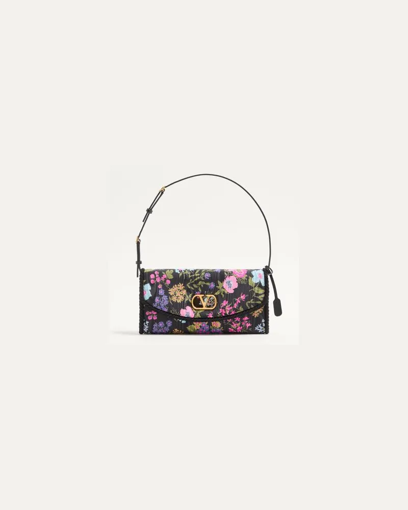 Valentino Garavani Kleine Valentino Garavani DeVain Schultertasche aus Moiré Papier Floral Stoff Frau BUNT Bunt