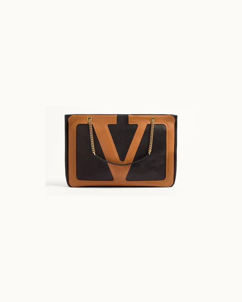 Valentino Garavani Valentino Garavani Viva Superstar Mittelgrosser Shopper Aus Nappaleder Frau SCHWARZ/SPICE Schwarz