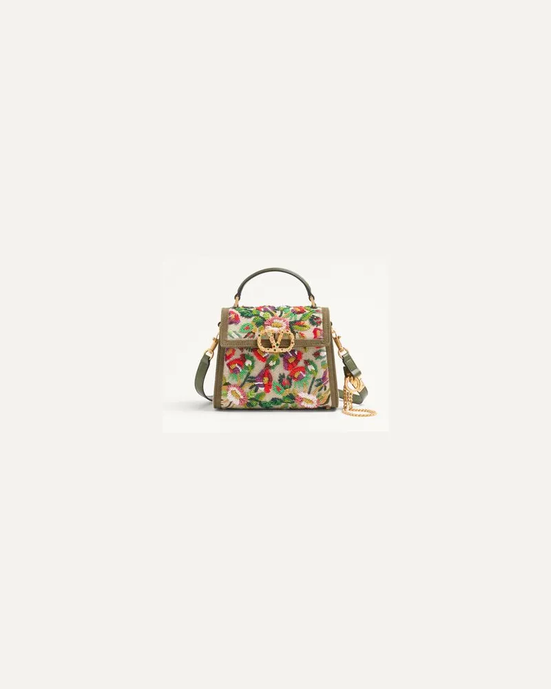 Valentino Garavani Valentino Garavani Vsling Mini- Handtasche Mit Stickerei Und Schmuck-Logo Frau NATUR/MEHRFARBIG Natur