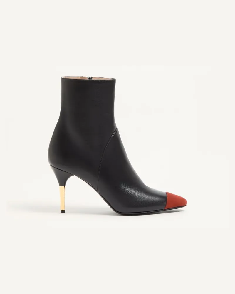 Valentino Garavani Sinead Stiefeletten aus Nappa- und Wildleder, 85 mm Frau SCHWARZ/ROST Schwarz
