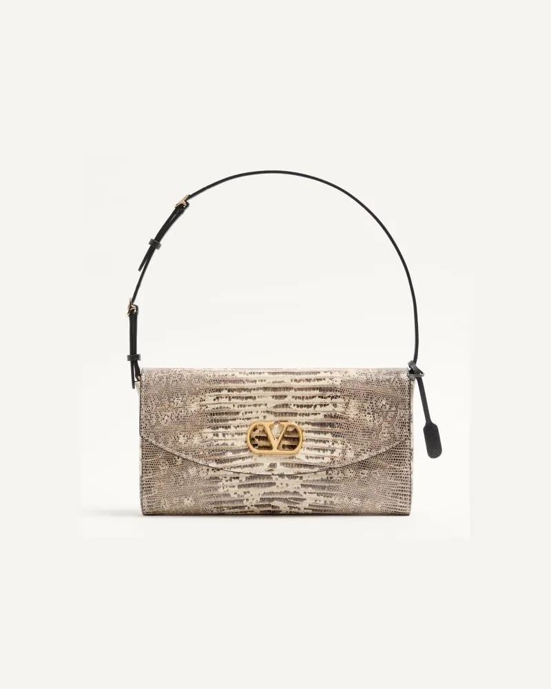 Valentino Garavani Valentino Garavani Devain Kleine Schultertasche In Tejus Frau GRAU/SCHWARZ Grau