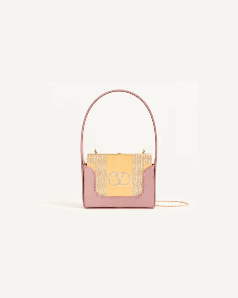 Valentino Garavani Valentino Garavani Minaumorphe Minaudière Aus Metall, Verziert Mit Swarovski-Kristallen Frau MESSING/ROSA Messing
