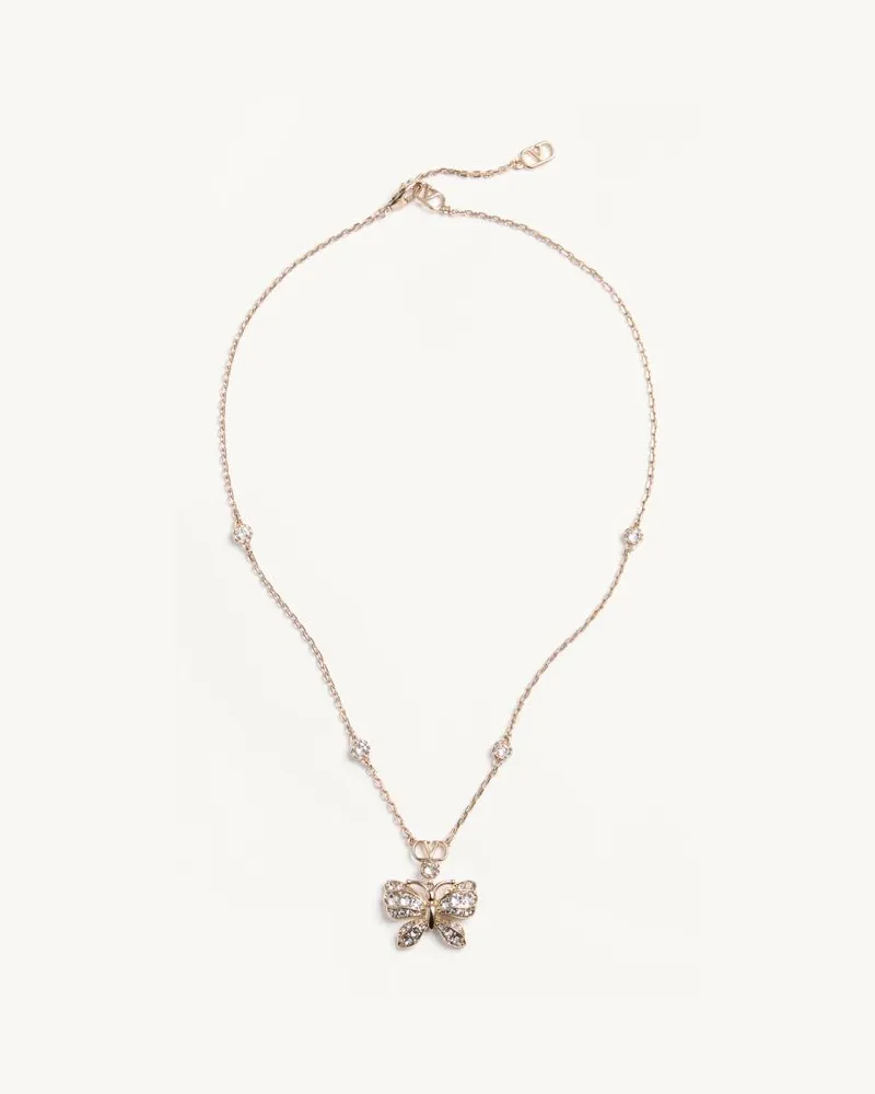 Valentino Garavani Flutterby-Halskette Aus Metall Und Swarovski-Kristallen Frau PLATIN/CRYSTAL Platin