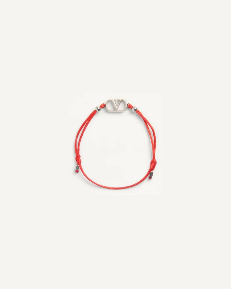 Valentino Garavani Armband VLogo Signature Aus Baumwolle Mann ROT Rot