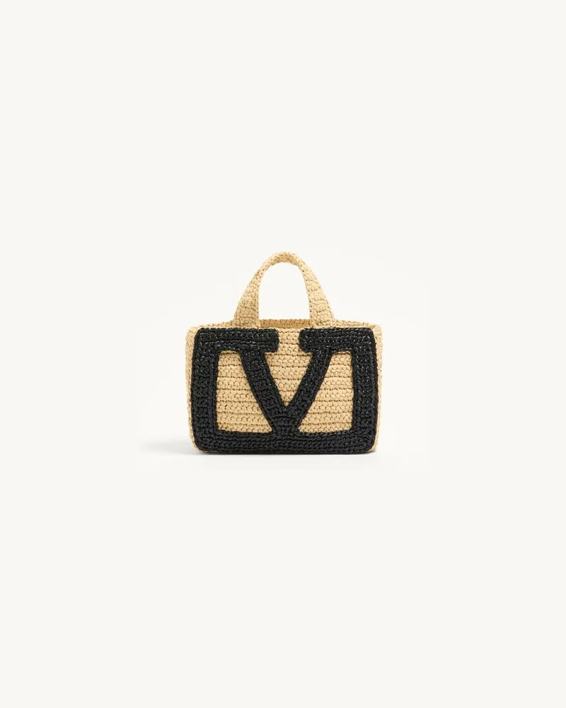Valentino Garavani Valentino Garavani Viva Superstar Kleiner Shopper Aus Raffia Frau NATUR Natur